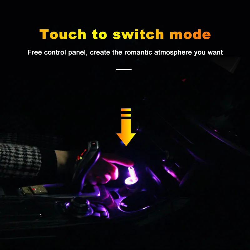 Mini USB Car Light LED Atmosphere Auto Ambient Nightlight Neon Interior Lamp Emergency PC Mobile Power Charging Book Light