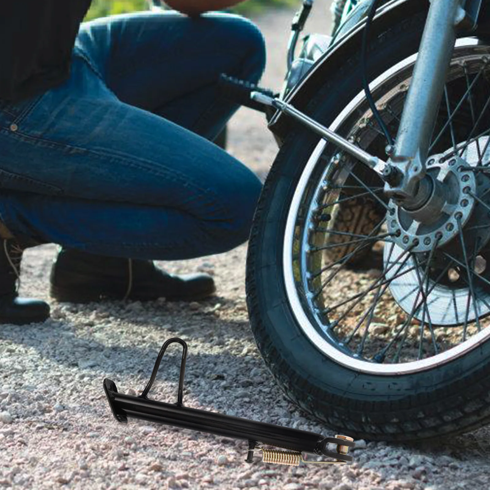 

1pcs Universal Motorcycle Kickstand Electric Scooter Side Stand Foot Support Metal Bike Stand Replacement