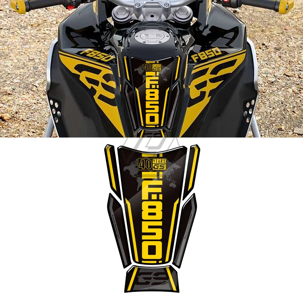 

Motorcycle Tank Pad Protector Sticker Case for BMW F850GS Adventure Triple Black 40 Year Decals 2019-2021