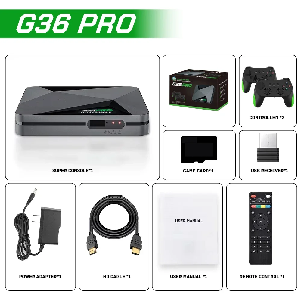 وحدة تحكم ألعاب فيديو Super Console G36 Pro Retro مع 120000 ألعاب فيديو لـ PS1/GBA/MD/CPS مع صندوق ألعاب هدية للأطفال