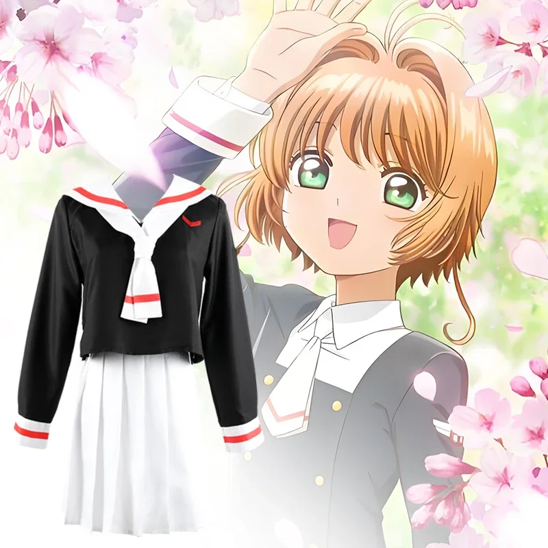 أنيمي كاردكابتور ساكورا بطاقة الآسر كينوموتو ساكورا لي Syaoran تأثيري حلي زي مدرسي رجل امرأة الحرم الجامعي بحار البدلة