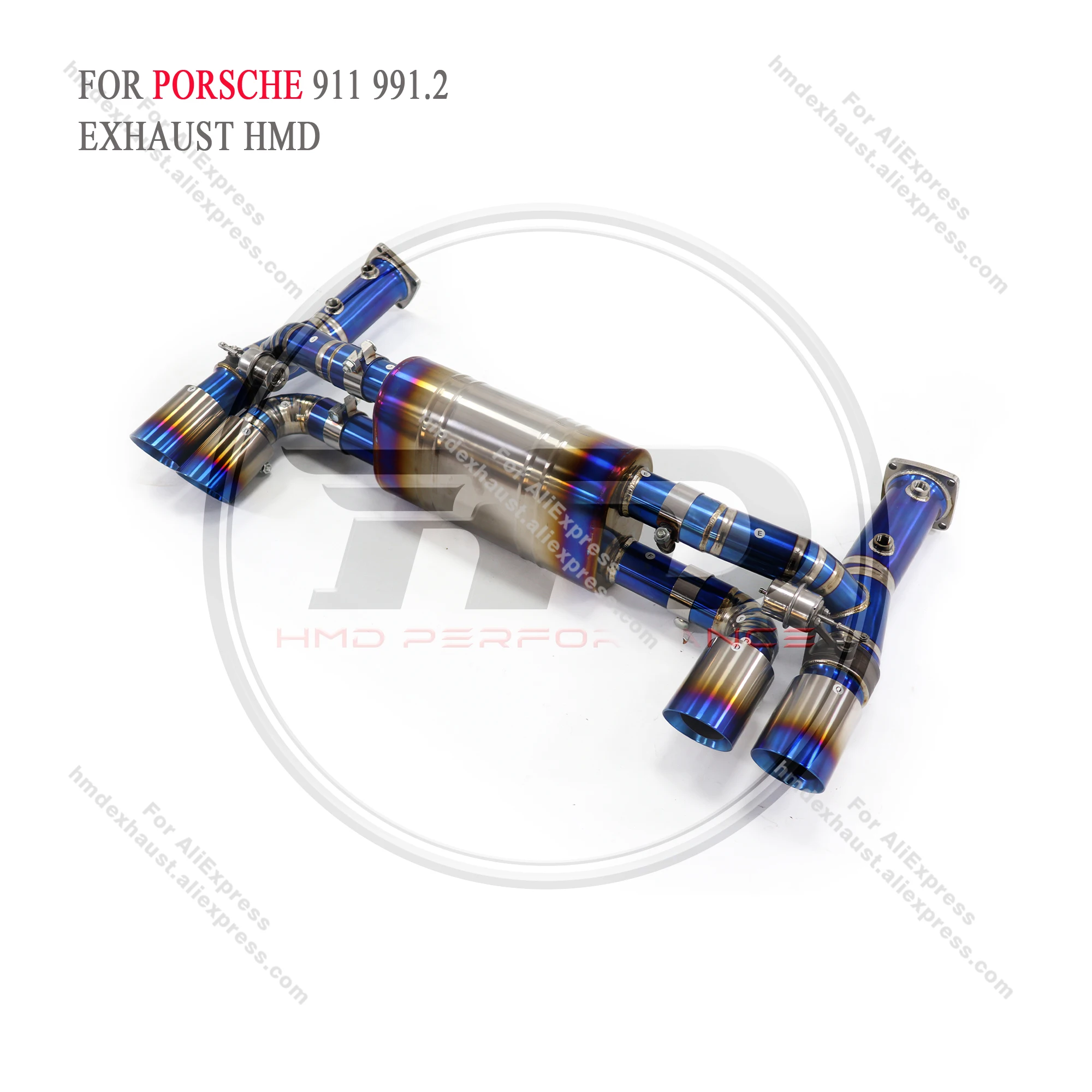 HMD Titanium Exhaust System Performance Catback for Porsche 911 991.2 Muffler With Valves