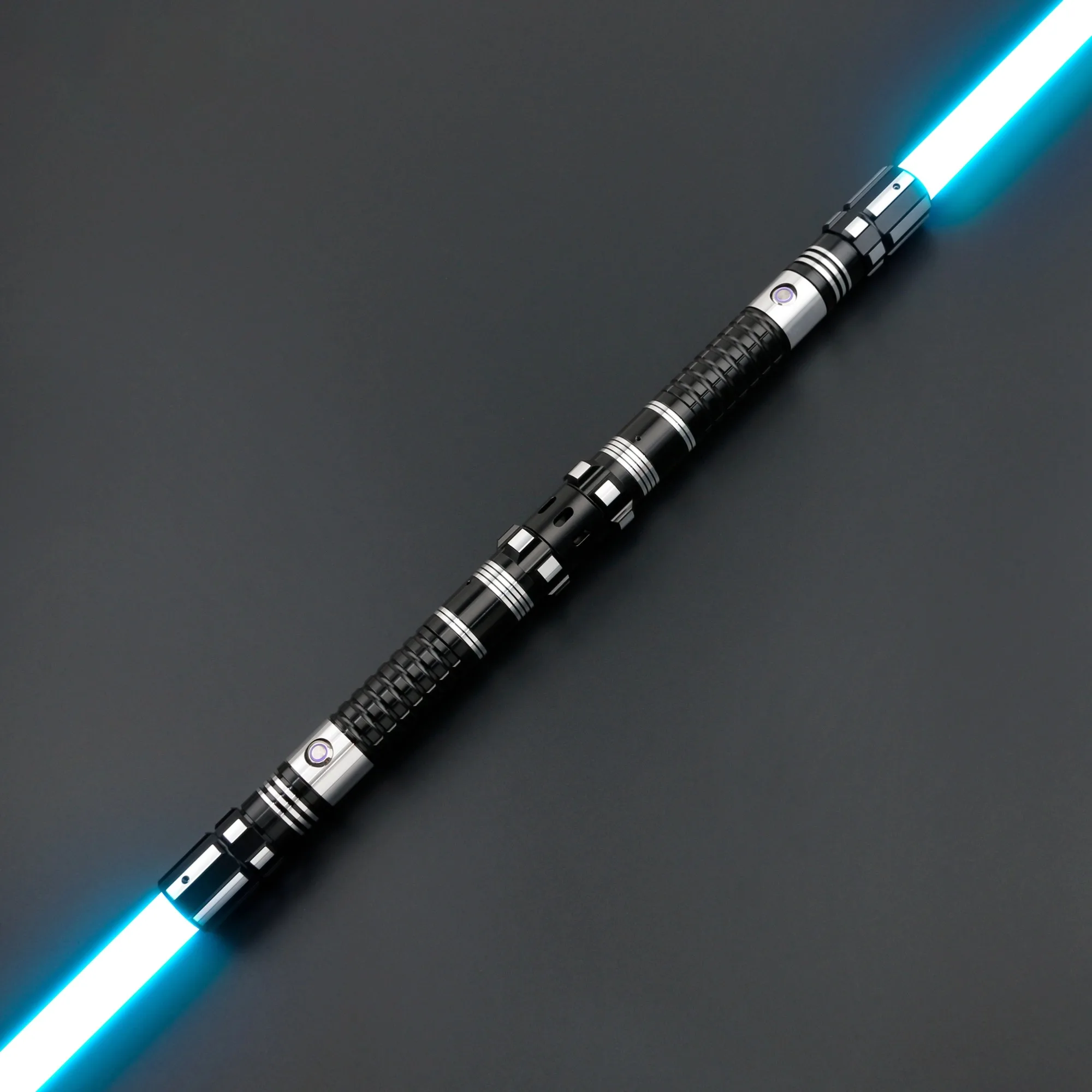 TXQSABER Double-edged E19 Lightsaber Proffie Pixel board RGB Smooth Swing Metal Hilt With LED Strip Blade Skywalker