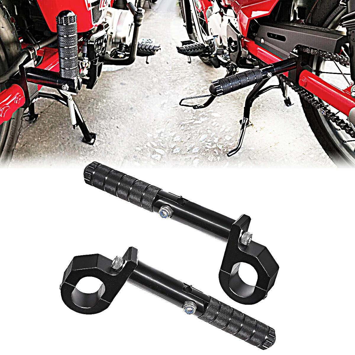 Motorcycle Black Rear Passenger Bracket With Foot Pegs For Honda 2020-2023 CT125 Trail 125 Hunter Cub Parts