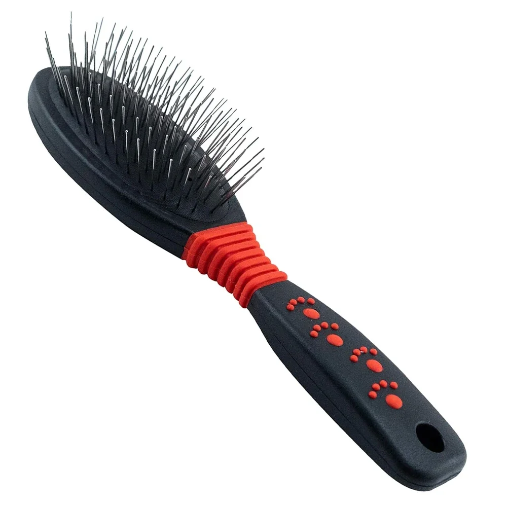 Pin Brush with Air Cushion Stacked Pin Design for Dogs - Removes Loose Hair & Grooming Massage Skin Creating a Soft Coat Shine