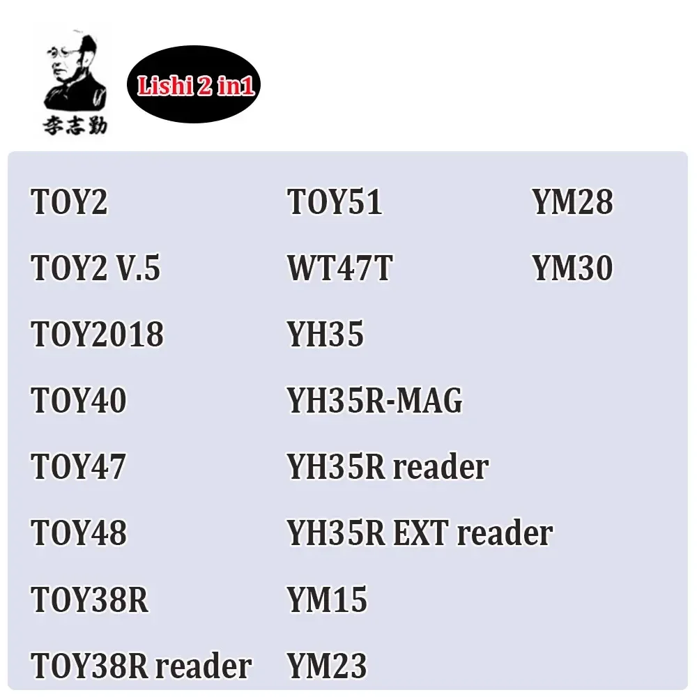 Lishi Tool 2 in1 HY20 HY20R HY22 ISU5 YA4 YA4R GO2R PG02 KPT-1 NEW SM3/SM5 NEW SW5.7(2) for LDV-2021 SQDL for KAWASAKI-2021 view 4