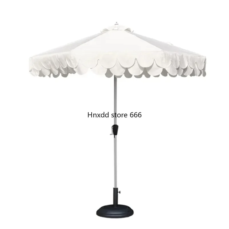 Outdoor beach mid-column umbrella white courtyard garden parasol