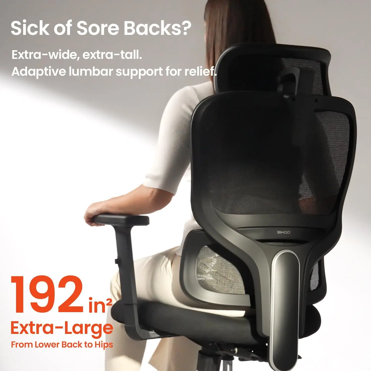 Ergonomic Office Chair, High Back Task Chair with Lumbar Support, Adjustable Headrest, Black