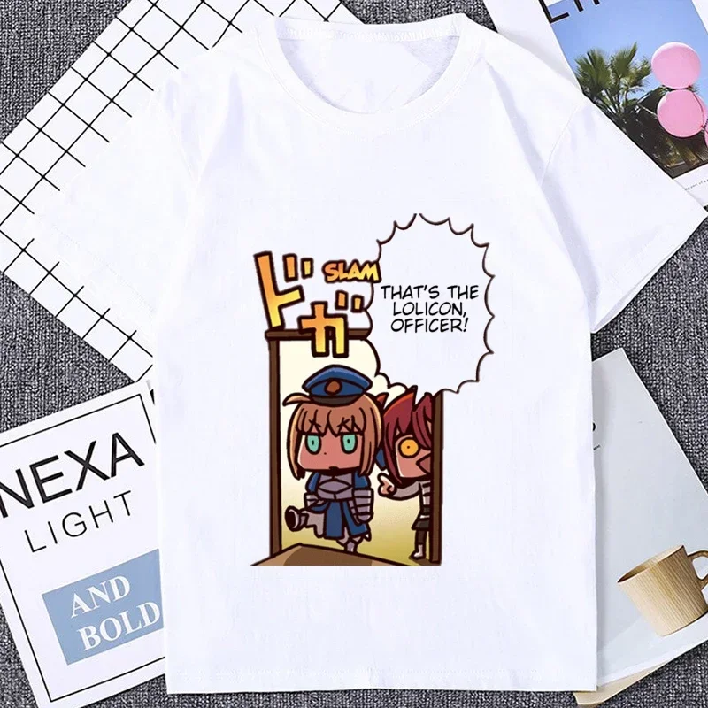 Fate Apocrypha Tshirt FGO Fate Grand Order Mobile Game Fans Printed T-shirt Harajuku Style Summer Casual Fashion Loose Man Tees