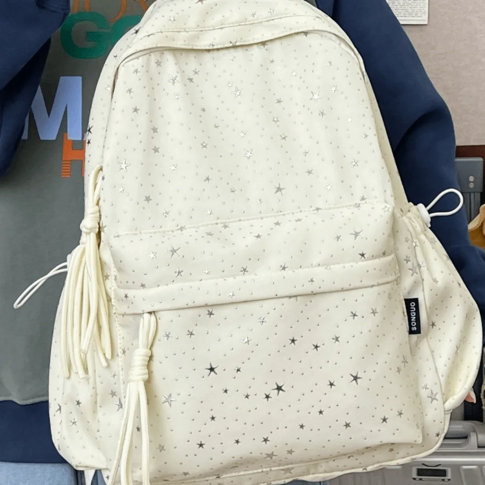 Oxford Cloth Star Backpack Multi-pockets Solid Color Student School Bag Large Capacity Korean Style Travel Rucksack Students