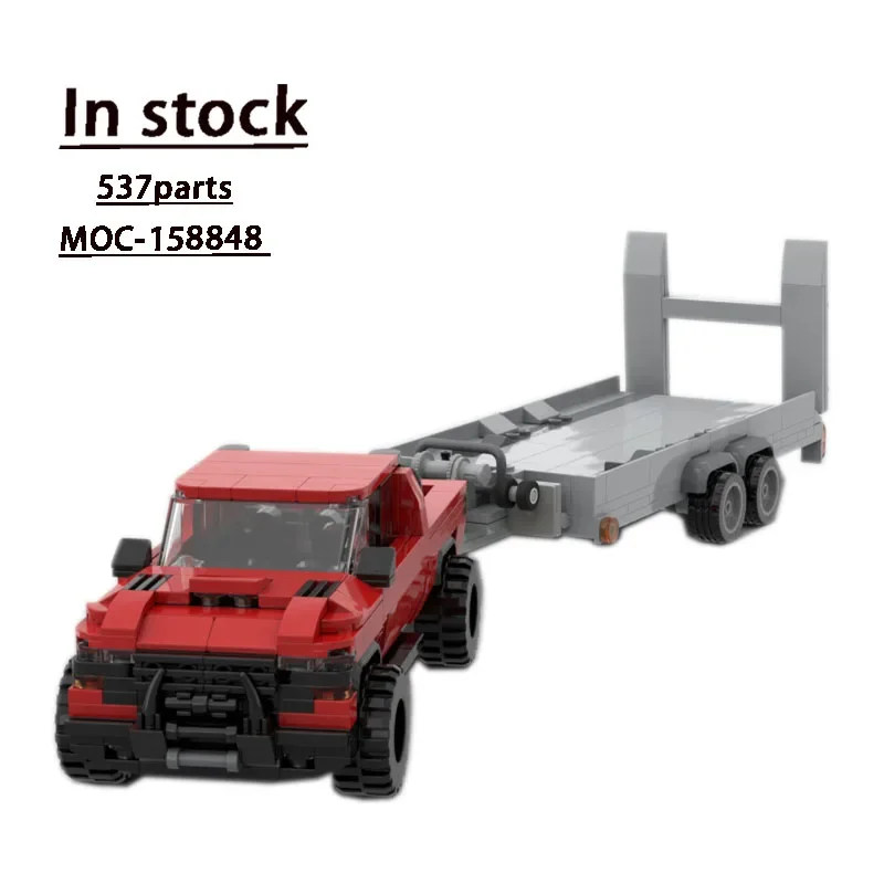 MOC-158848 with Vehicle, Trailer, Truck, Assembly, Splicing Building Block Model, MOC Creative Kids Building Block Toy