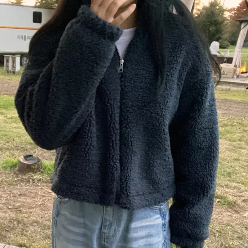 เสื้อฮู้ดซิปผู้หญิง ผ้าฝ้ายเนื้อนุ่ม คอตั้ง สไตล์เกาหลี ใส่สบายๆ สำหรับฤดูหนาว