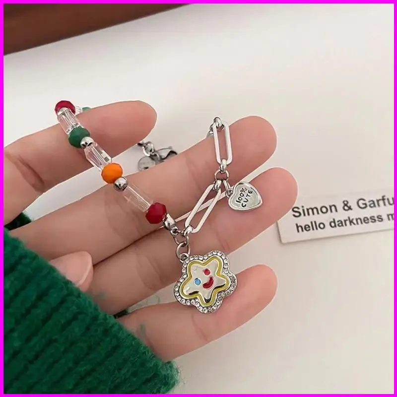 مطرز Handchain حبة مشبك ورق الربط سوار زخرفة الحزب للنساء #5