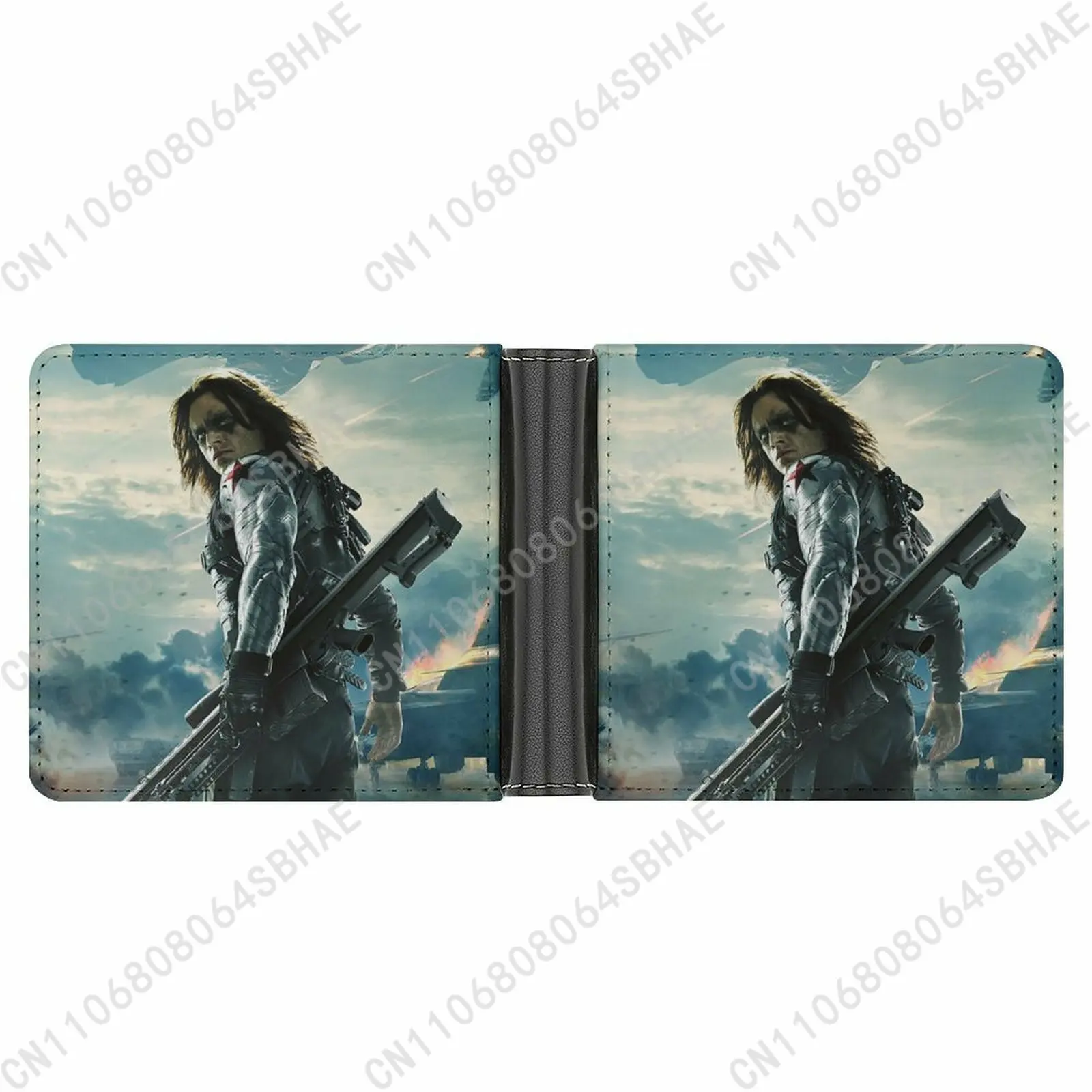 

Marvel Bucky Barnes Trendy Leather Wallet Teenage Male Woman Personalized Slim Credit Card Holder Small Purse Daily Use Cosplay