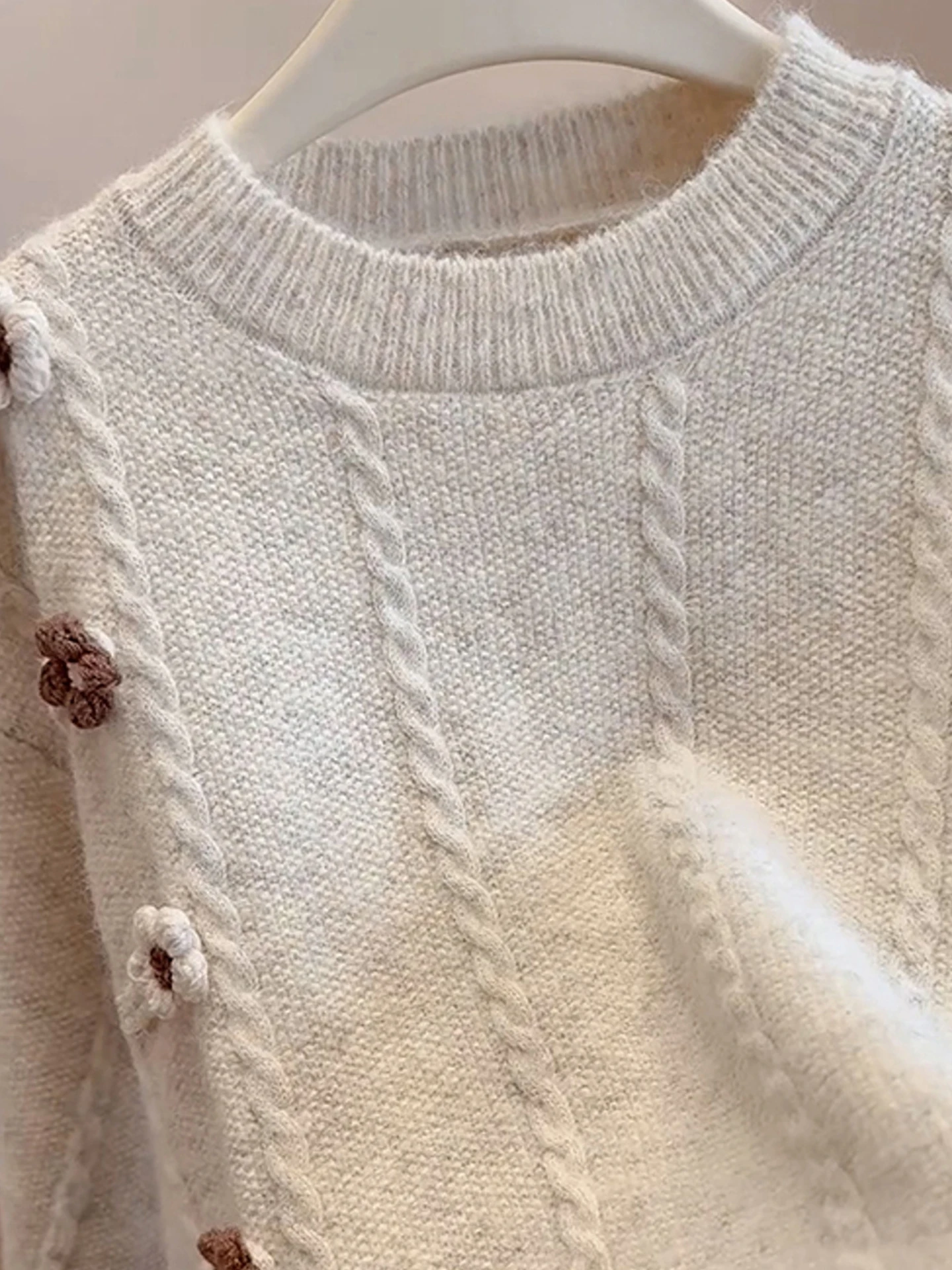 Sli محبوك سترة مستديرة Ne Long Sve الخريف عارضة Faionable المرأة أعلى جميلة مريحة الكورية Sle تخفيف #4