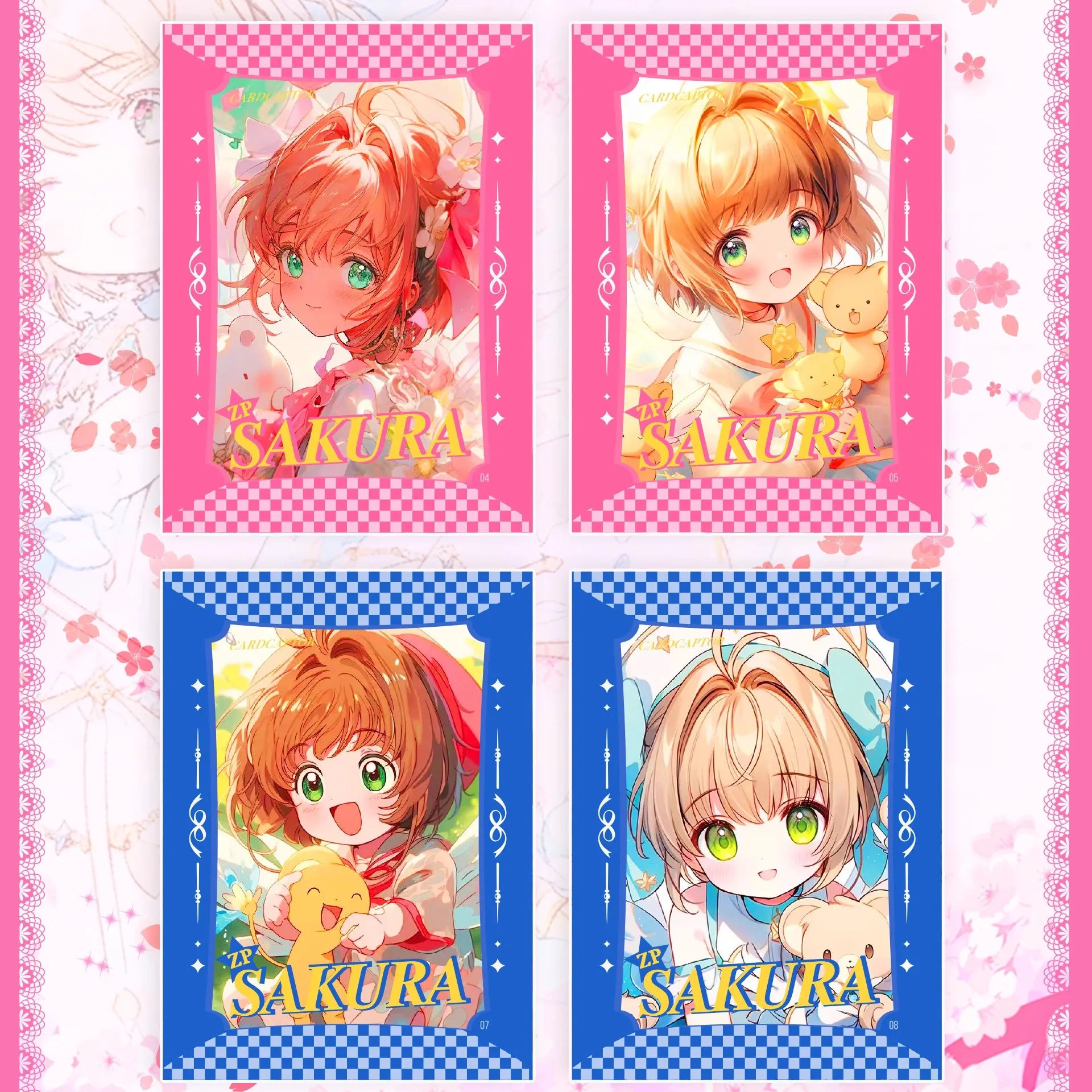 PINK Cardcaptor Sakura Cards Anime Figure Collection Clow Cards Mistery Boxes Board Games Toys Birthday Gifts for Boys and Girls