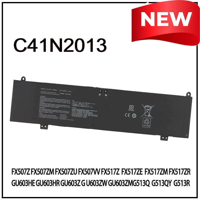 

Новая сменная литий-ионная батарея C41N2013 для ноутбуков ASUS 0B200-03880200 ROG Strix G15 G513QR ROG Zephyrus G15 GA503QR с быстрой зарядкой