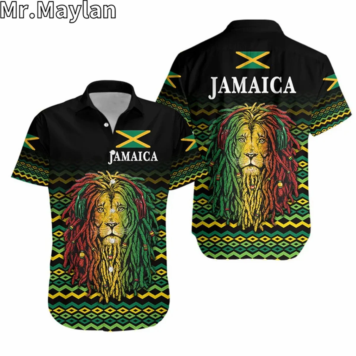 JAMAICA FLAG Hawaiian Shirts 3D Print Reggae Bob Marley Shirt Summer Short Sleeve TShirt Streetwear Oversized 5XL Chemise Homme1