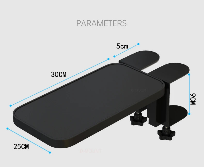 DL-WM-10 wrist rest mount holder mouse pad support foldable metal left right clamp desk 10-80mm double lock