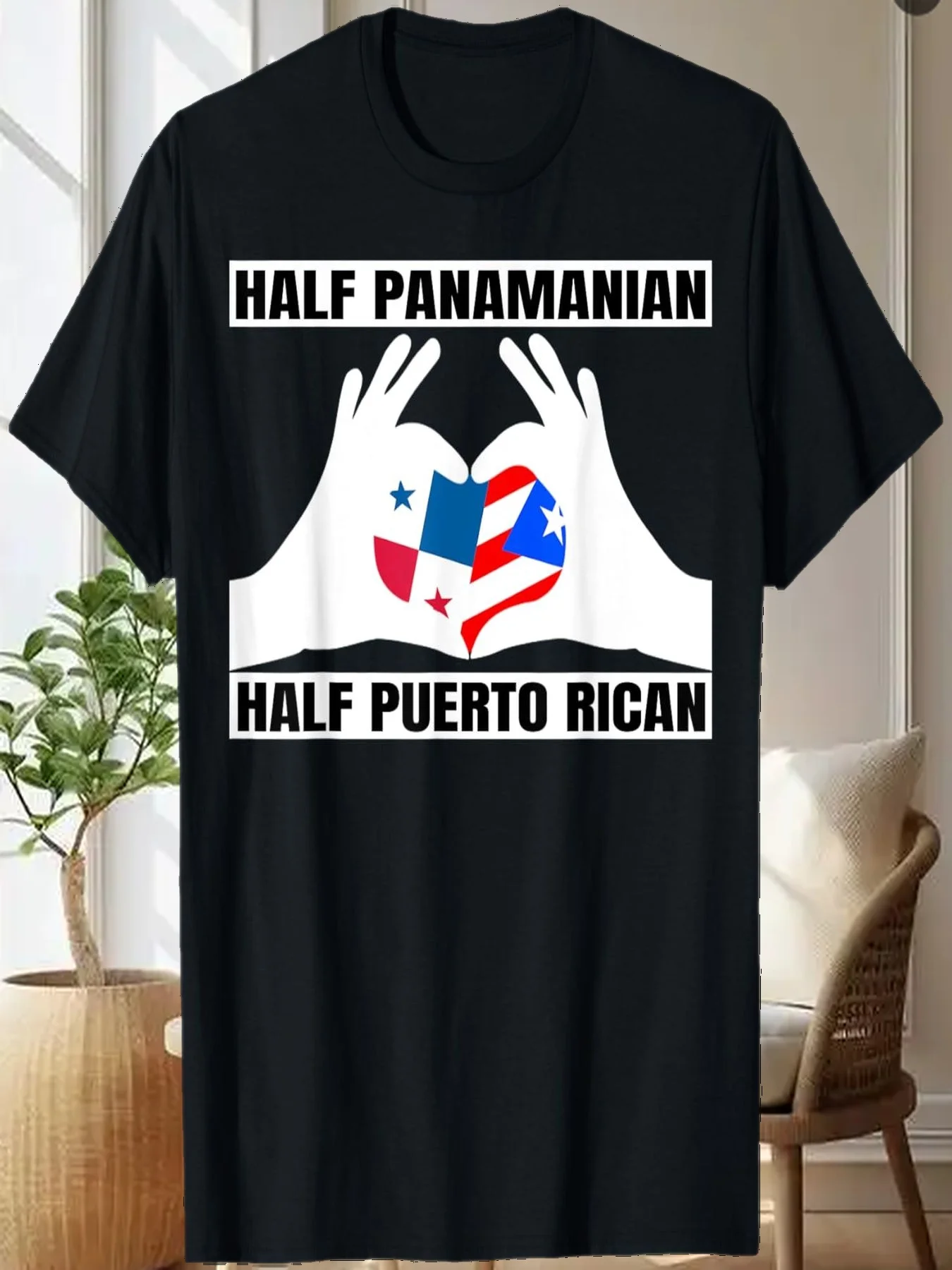 

Half Panamanian Half Puerto Rican Roots & Panama DNA Flag T-Shirt