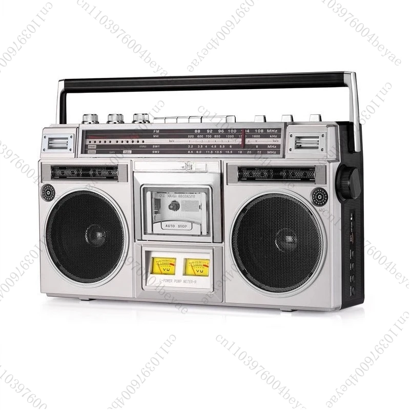 Retro Tape Recorder Dual Speaker Stereo Era Recorder Bluetooth Playback Radio