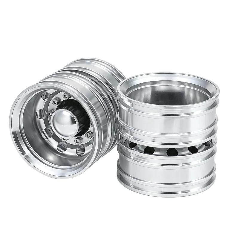 2pcs Metal Simulation Rear wheel Hub Rim for 1/14 Tamiya RC Truck SCANIA 770S R620 VOLVO FH16 ACTROS 3363 AROCS Car