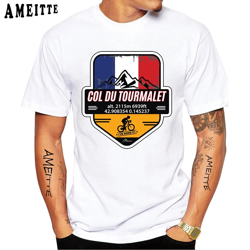 Col du Tourmalet Cycling Ive Done It! T-Shirt Summer Men Short Sleeve Mont Ventoux Bike Sport White Casual Tops Hip Hop Boy Tees