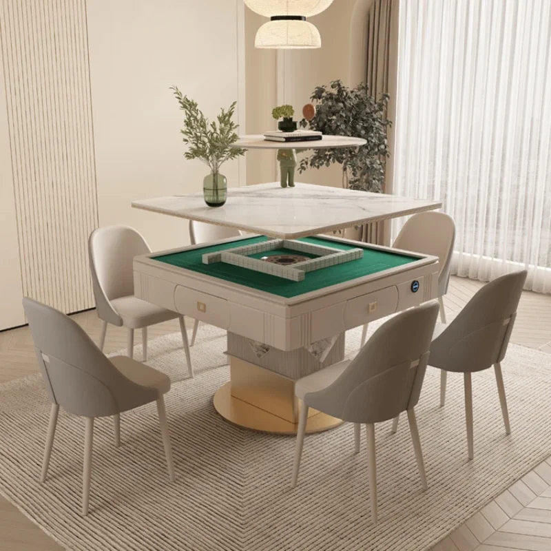 

Lifting Mahjong Table Stone Plate Dining Table Household Multi-Functional Mute Modern Small Apartment Multi-Purpose Table