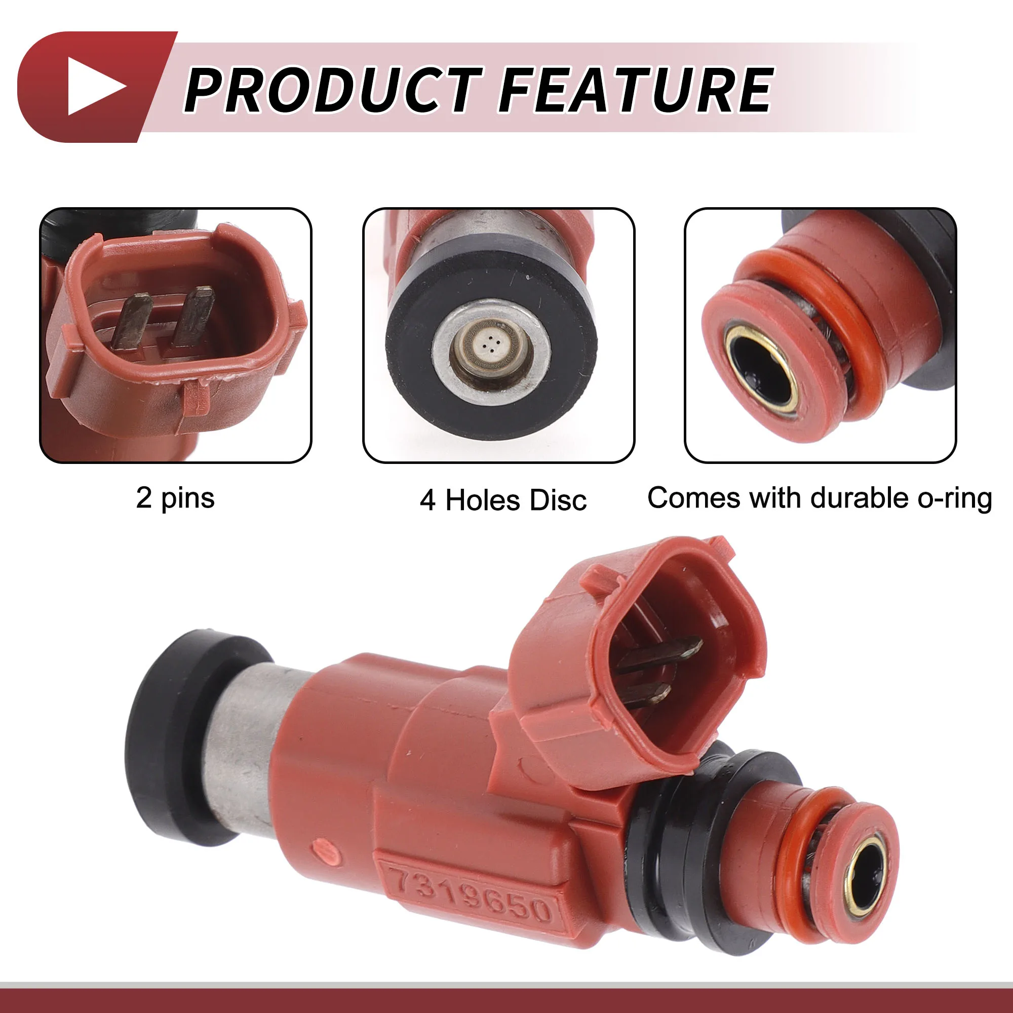 UXCELL Fuel Injector No.INP-784 for Mazda E220 2.2L 92-02 1 Pc Red
