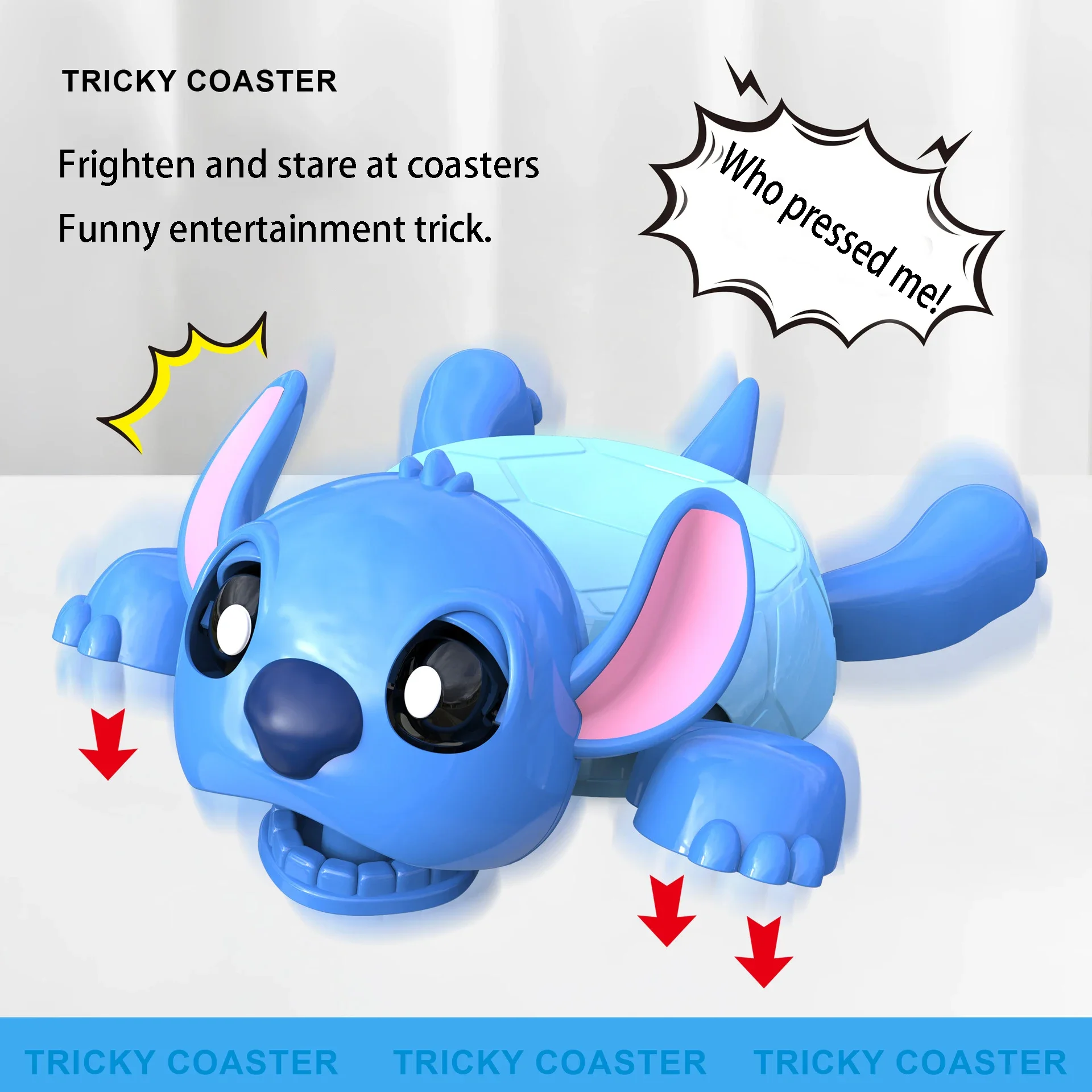 Nuevas posavasos creativos Stitch Turtle, ojos emergentes, extremidades elásticas, estera de silicona resistente al calor, diseño antideslizante, divertido regalo de cumpleaños