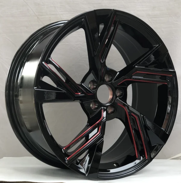 High-end beautiful black+ red color mags car rims alloy wheels 18X8 inch for sale