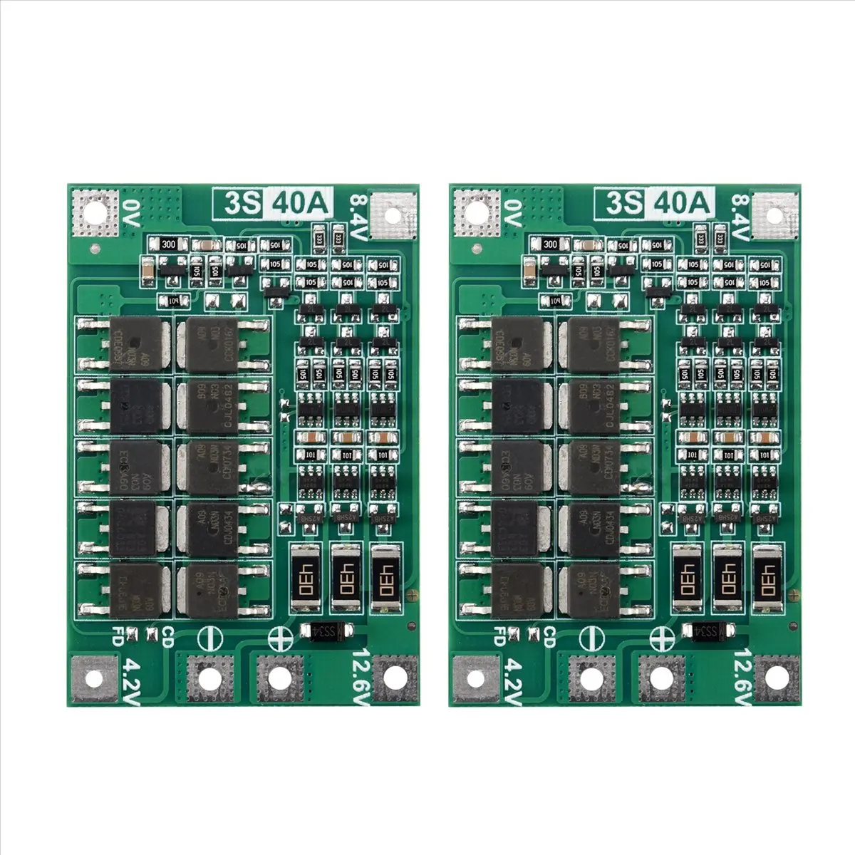 AAAE 2PCS 3S 40A for Screwdriver 12V Li-Ion 18650 Battery Protection Board Pcm with Balance Liion Battery Cell Module