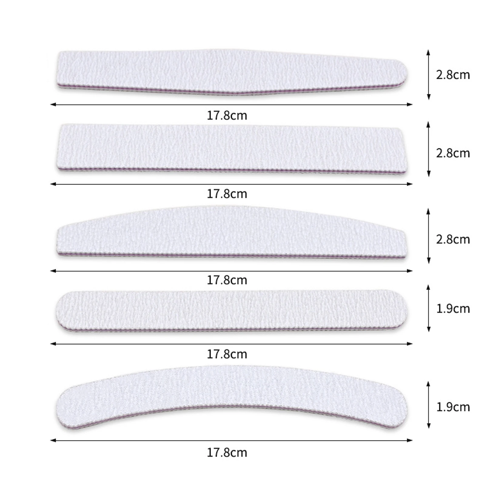 5Pcs/Lot Nail File Mix Shape 100/180 Grit Professional Sandpaper Cuticle Remover Buffer Files Manicure Tool Set