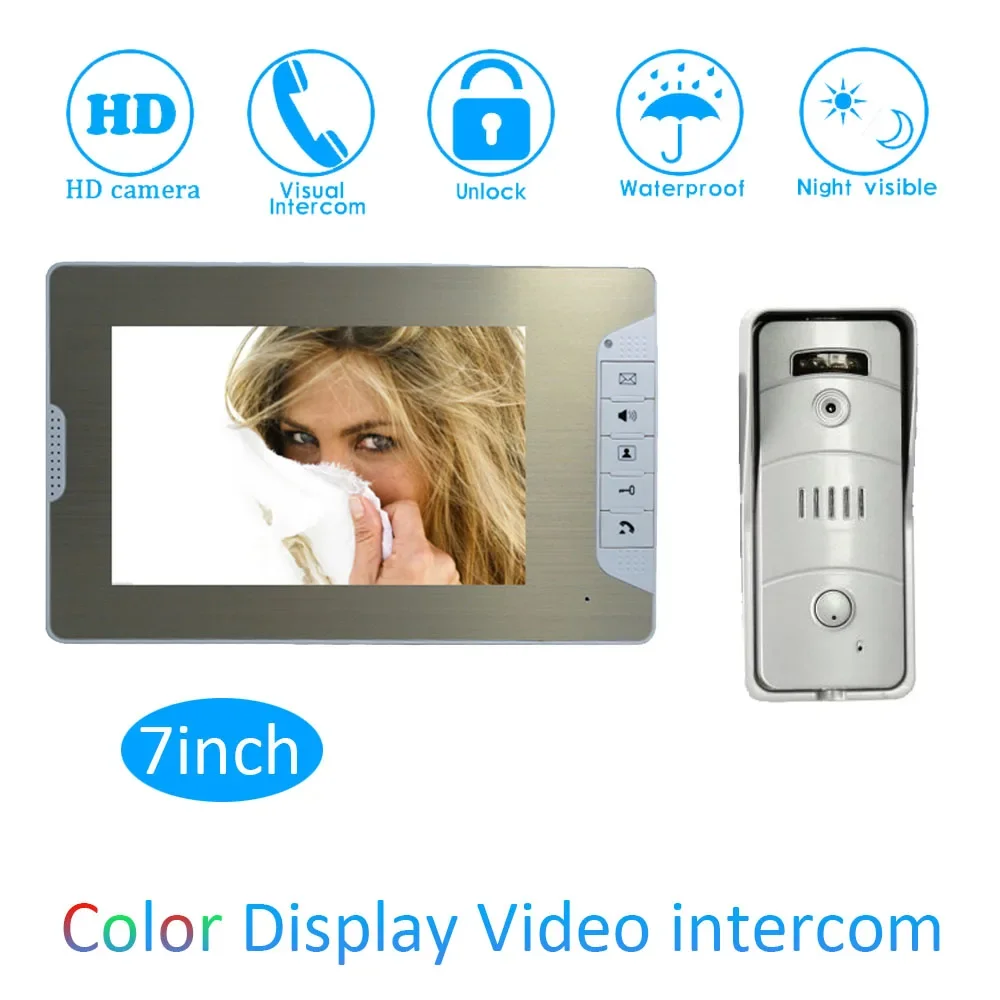 (1 set) Door Intercom Talkback System HD Camera Night Version One to One Monitor Video Door Phone Access Control Drawbench face