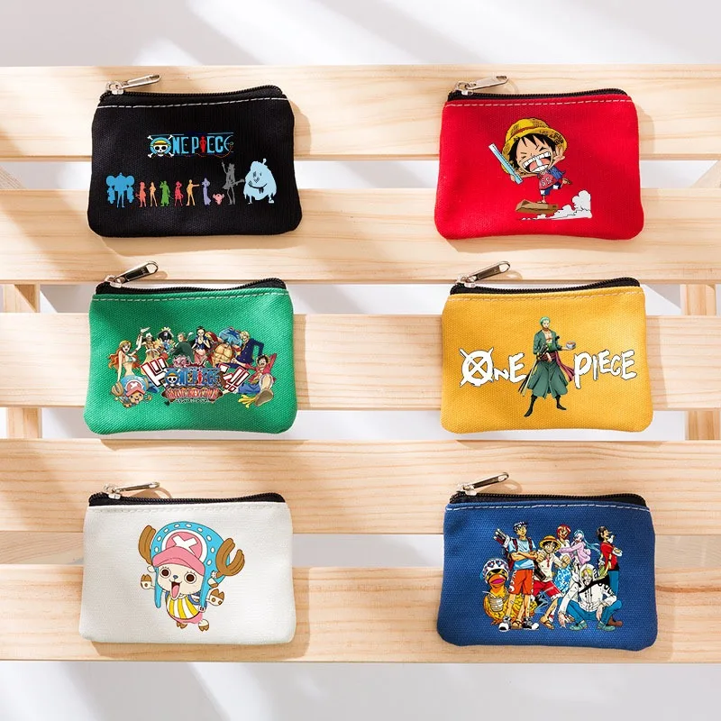 قطعة واحدة لوفي محفظة نسائية للعملات المعدنية محافظ كارتون أنيمي صغيرة محمولة حقيبة تخزين مستحضرات التجميل الصبي مفتاح المال المنظم قماش أكياس بسحاب
