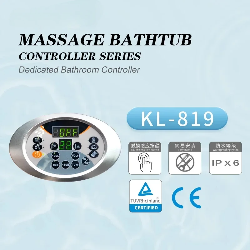 KL-819 SPA Bathtub Control Panel Digital Display Temperature Control Screen Supply Massage Bathtub Controller