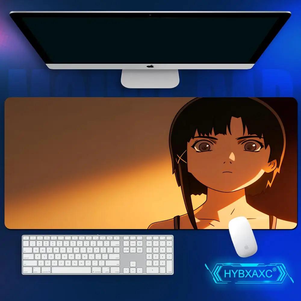 

HYBXAXC Gaming Mouse Pad Cartoon Lain Keyboard Mat Deskmat Gamer Desk Protector Pc Accessories Anime Kawaii Cute Mause Pads