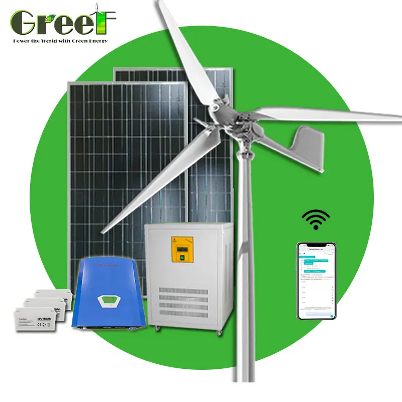 5kw low noise mini grid tie inverter pitch control wind turbine system for home electricity