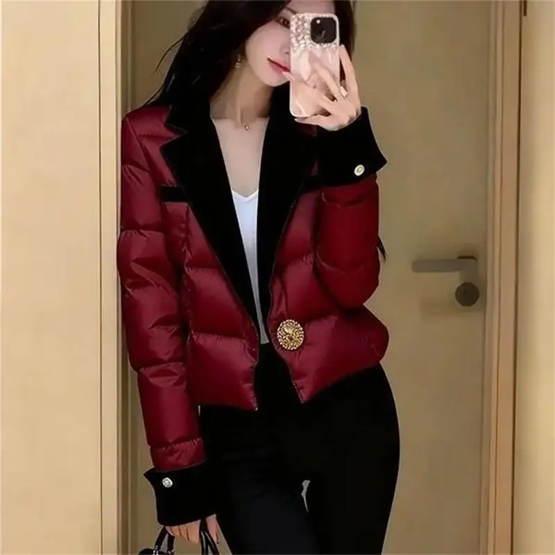 Beautiful Warm Coat for Women's 2026 New Chic High-end Small Fragrance Short Pink Cotton Jacket Autumn Winter Jacket Female