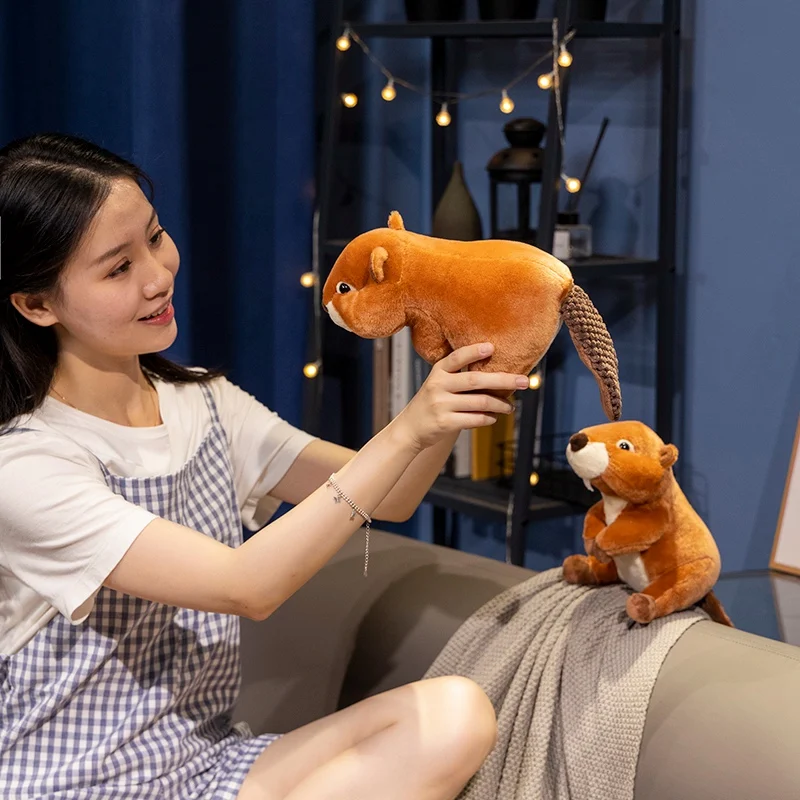 جديد محاكاة سمور أفخم دمية لطيف رقيق يجلس سمور لعبة للأطفال رائعتين عيد ميلاد هدية الكريسماس دمية ديكور للغرفة #3