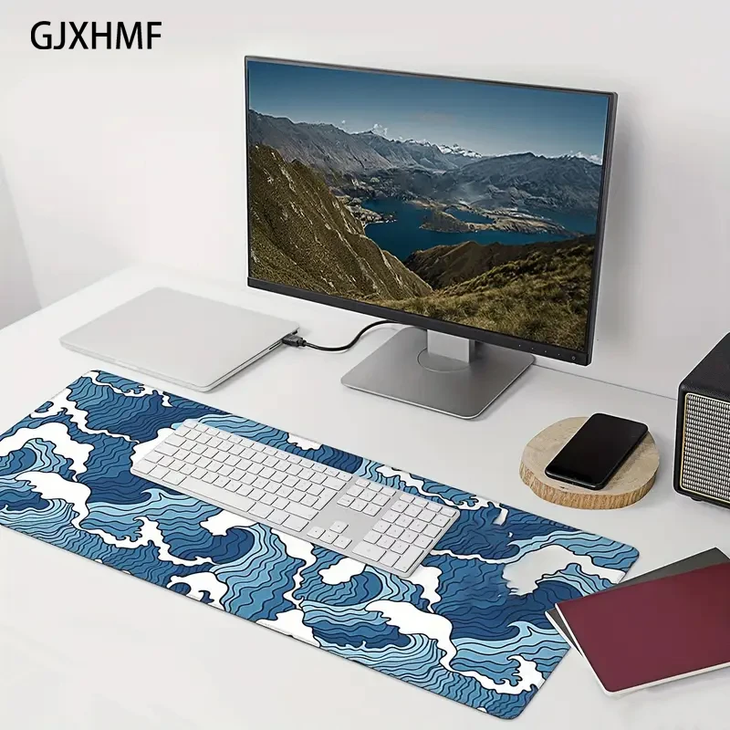 

Ocean Wave Mausepad Ocean Wave Desk Mat Gaming Mat Pad on The Table Office Gamer Accessorie Keyboard Mat XL Ocean Wave Mouse Pad