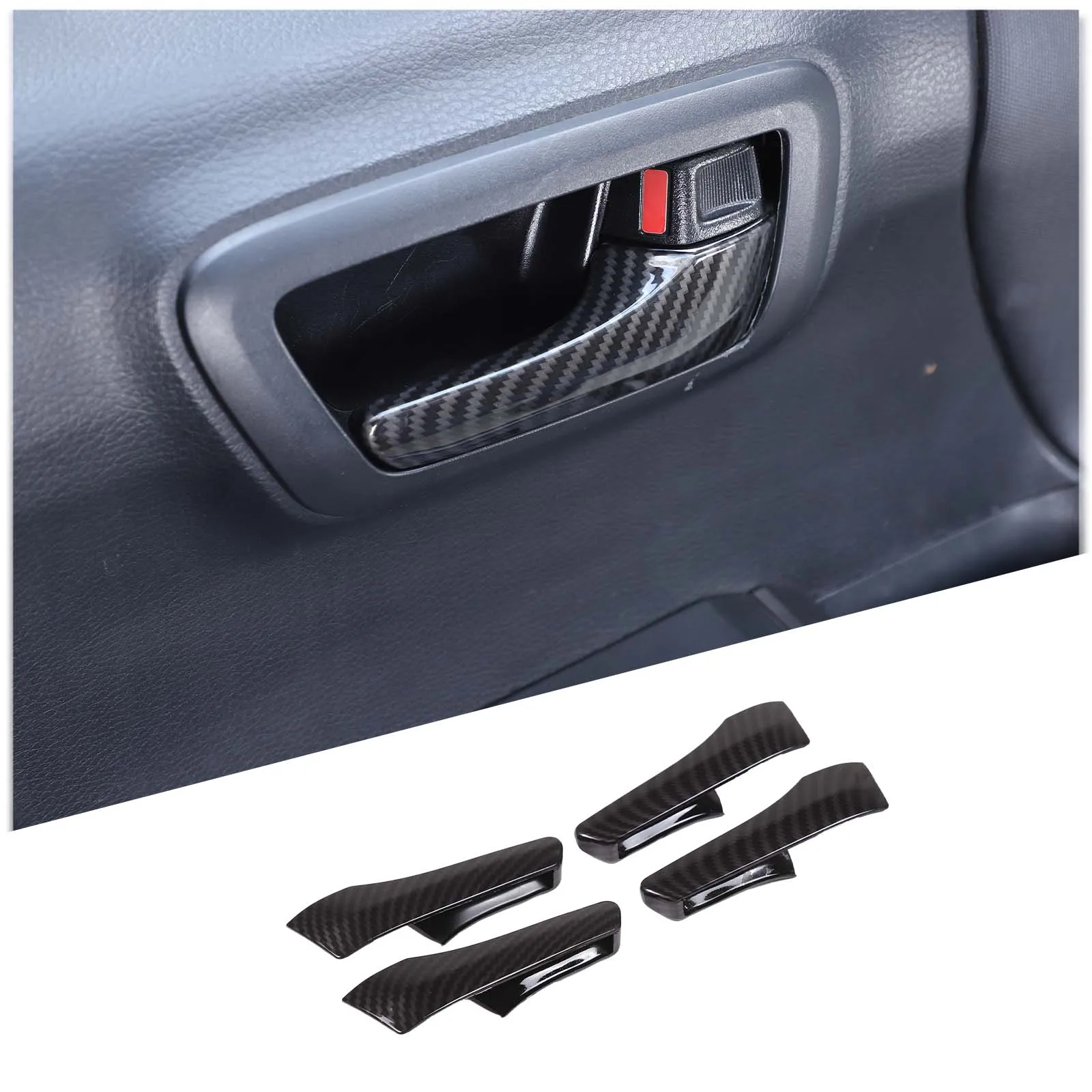 For Toyota Tacoma 2016-2022 ABS Carbon Fiber/Matte black Car Inner Door Switch Handle Protective Cover Car Interior Accessories