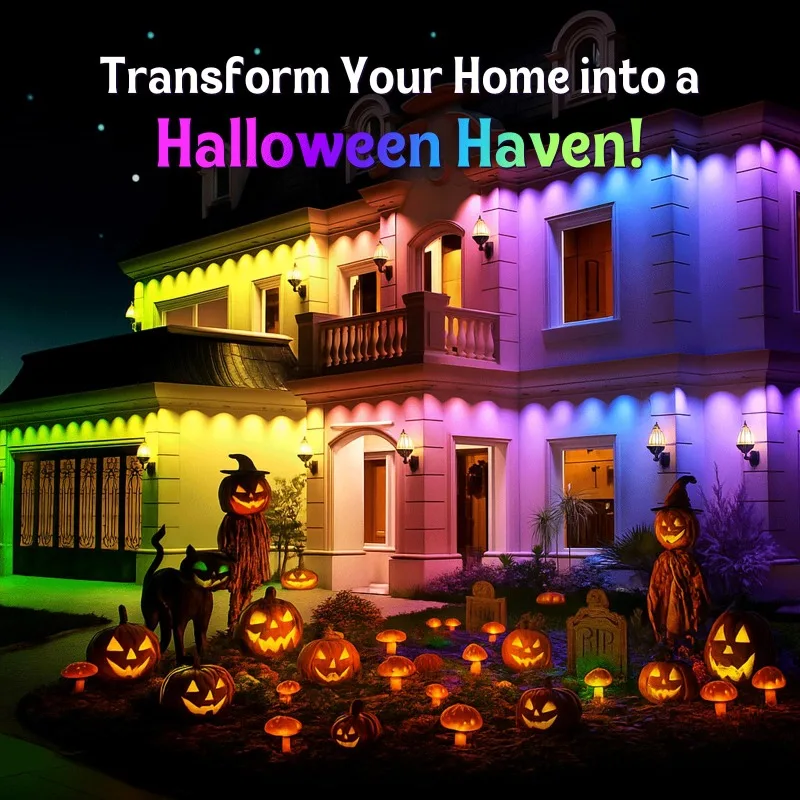 APP Control RGB Permanent Roof Lights Waterproof Outdoor Eaves LED Point Light String Holiday Decor Lamp