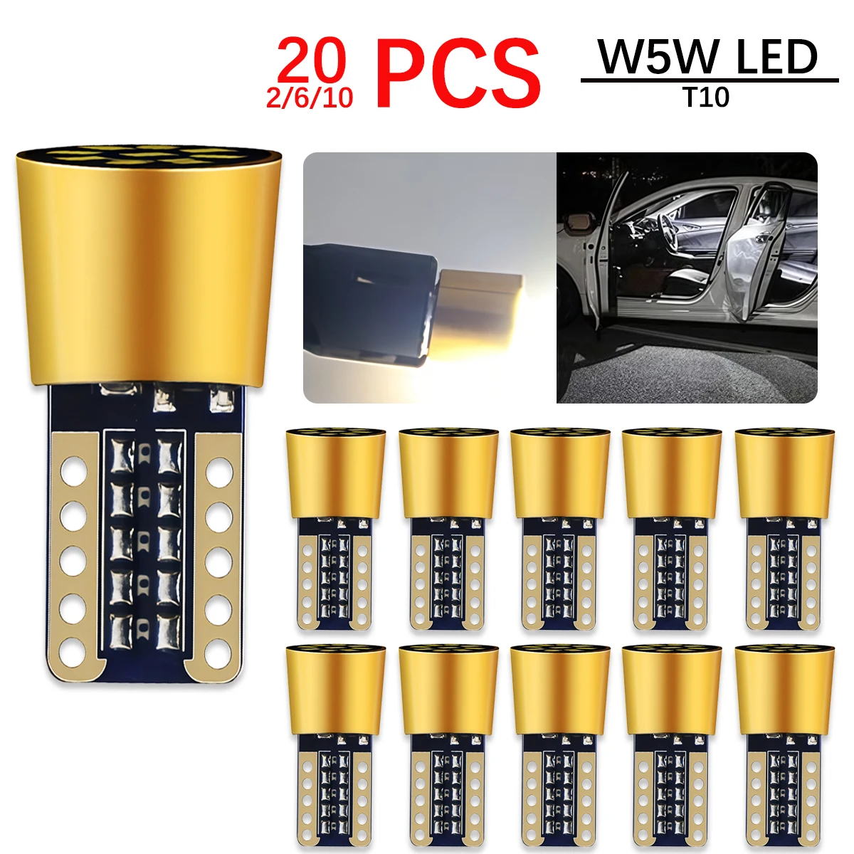 

T10 W5W 2016 9SMD Led Canbus bulb No Error White Blue Red Amber Led Interior Reading Parking Light Map Dome Light