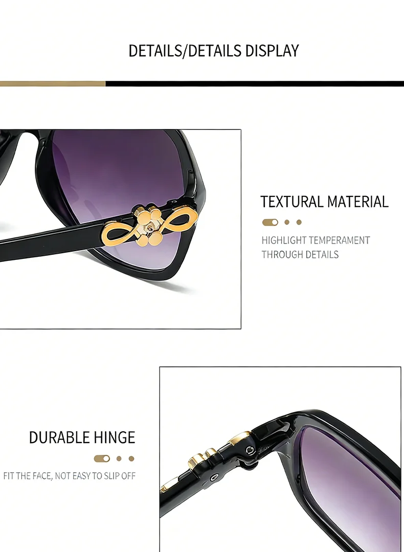 Neue grenzüberschreitende High-End-Sonnenbrille mit großem Rahmen zum Abnehmen im koreanischen Stil, trendige und modische Instagram-Sonnenbrille mit Sonnenschutz 2610 – Detail 20