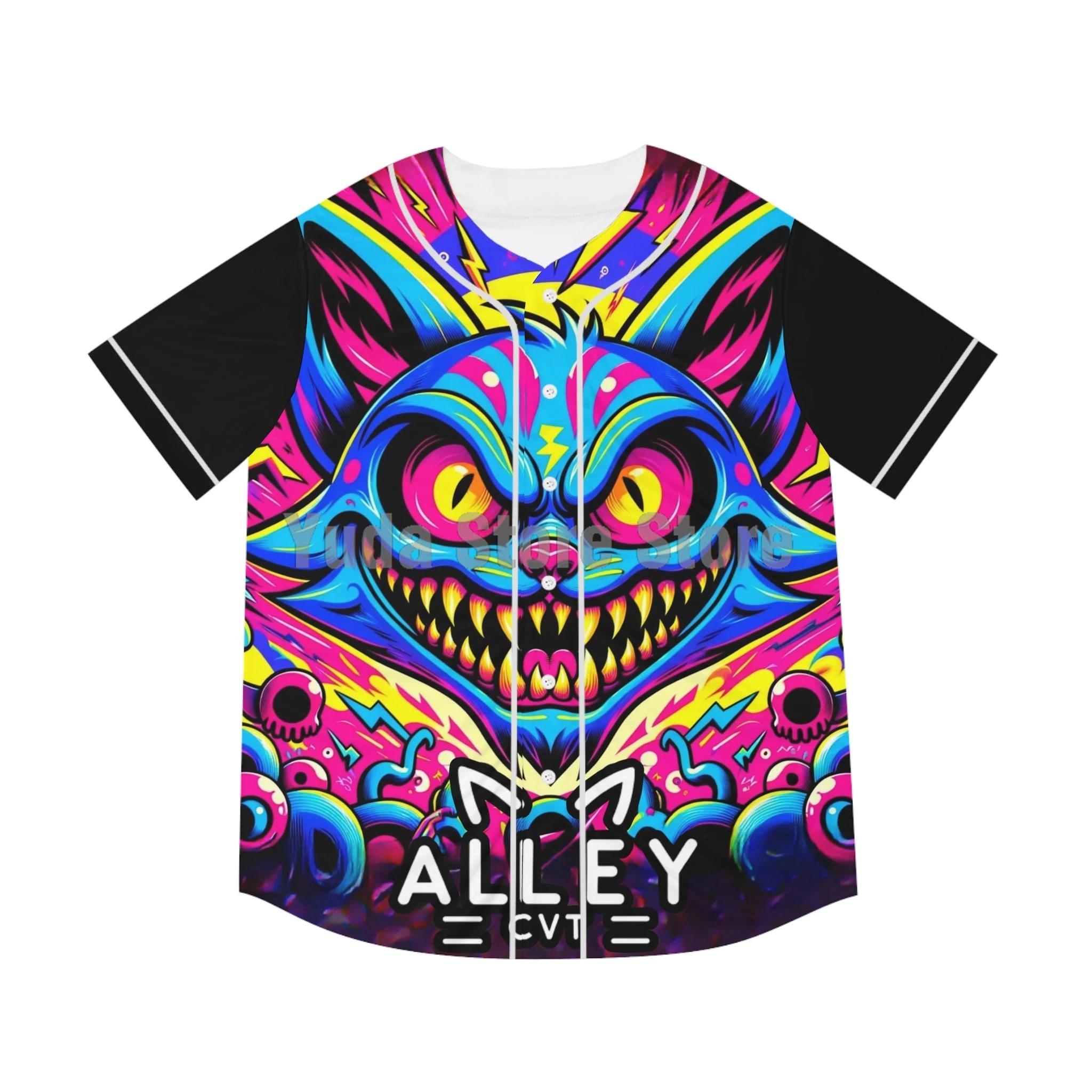 Alley Cvt Merch Baseball Jersey Men/Women Casual Thin button Baseball uniform Oil Slick Custom Jersey