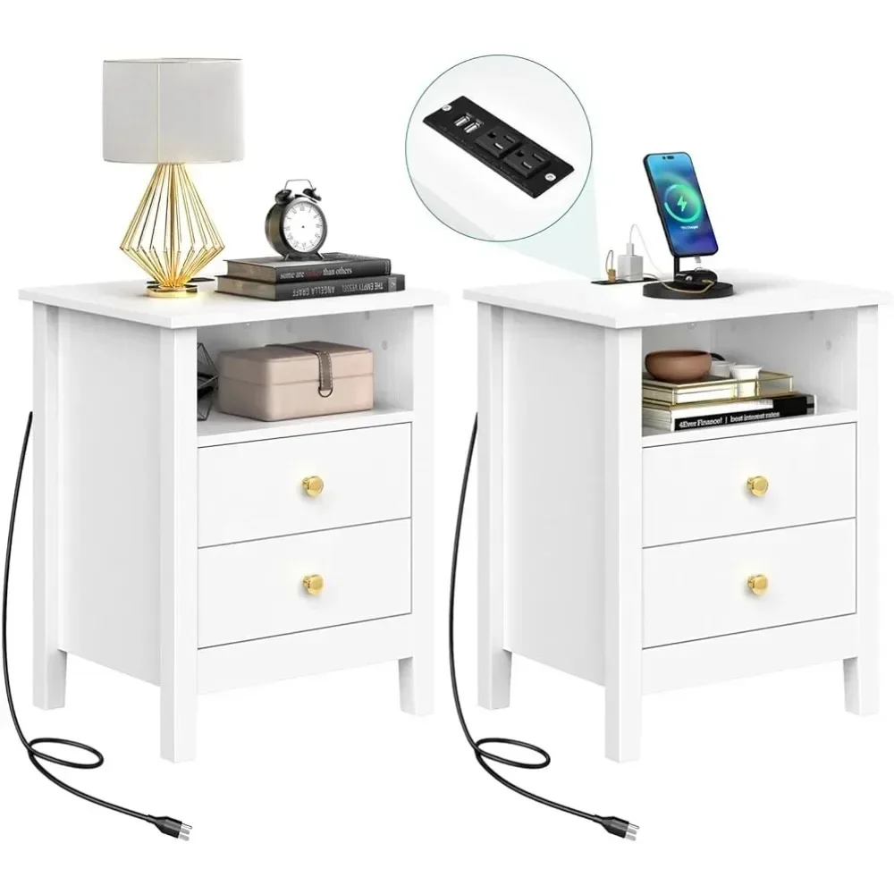 

Nightstand With Charging Station Bedside Table Modern Bedside Table End Side Table Outlets Home Furniture Freight free