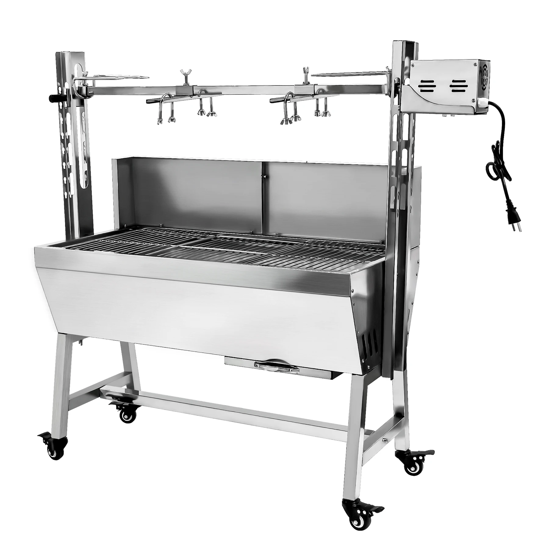 Outdoor Rotisserie Bbq Grill Stainless Steel Portable Outdoor Spit Roaster Whole Pig Lamb Charcoal Bbq Grills