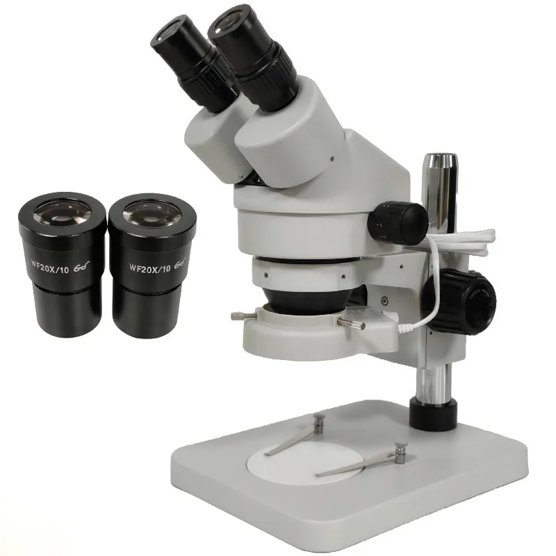 Industrial Stereo Zoom Binocular Microscope with LED Light for Phone Repair PCB Inspection Camera Magnifier Workstation Optical