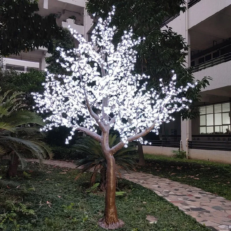 LED Artificial Cherry Blossom Tree Light Christmas Light 3456pcs LED Bulbs 3.5m  Height 110 220VAC Rainproof Outdoor Use Fre